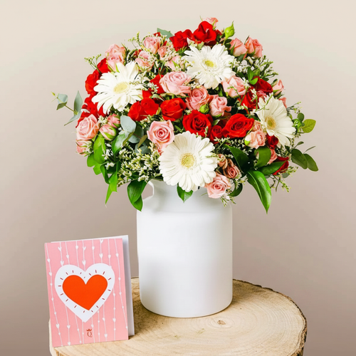 Reines Herz - Spray-Rosen und Gerbera