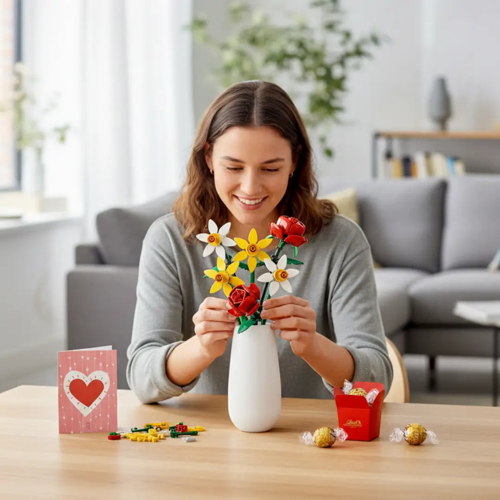 LEGO Set Red Roses and Daffodils Gift Flora Queen Flora Queen